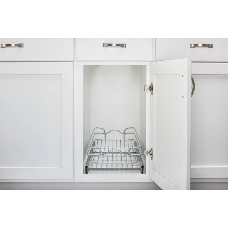 Single Tier Bottom Mount Pull Out Steel Wire Organizer, 8.75" 7 Single Tier Bottom Mount Pull Out Steel Wire Organizer, 8.75" - Image 5