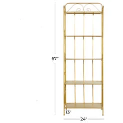 Gold Iron Glam Bakers Rack, 67"x24"x13" 560045 13 Gold Iron Glam Bakers Rack, 67"x24"x13" 560045 -Kitchen Storage Store 4761645b01731f43 2194 w800 h800 b1 p0
