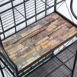 Leroy Black Metal And Walnut Wood 5-Tier Baker's Rack -Kitchen Storage Store 47b1d4ce0bc0a3cf 8118 w800 h800 b0 p0