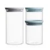 Brabantia - Stackable Glass Jar Set 3pce 1 Brabantia - Stackable Glass Jar Set 3pce -Kitchen Storage Store 481489 Large