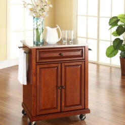 Crosley Stainless Steel Top Portable Kitchen Cart/Island, Classic Cherry Finish 10 Crosley Stainless Steel Top Portable Kitchen Cart/Island, Classic Cherry Finish -Kitchen Storage Store 4b41d0dd06463b67 3637 w800 h800 b0 p0