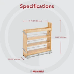 Wood Door/Drawer Base Cabinet Pull Out Organizer With Soft Close, 5.92" -Kitchen Storage Store 4d6121b60258571a 8011 w800 h800 b0 p0