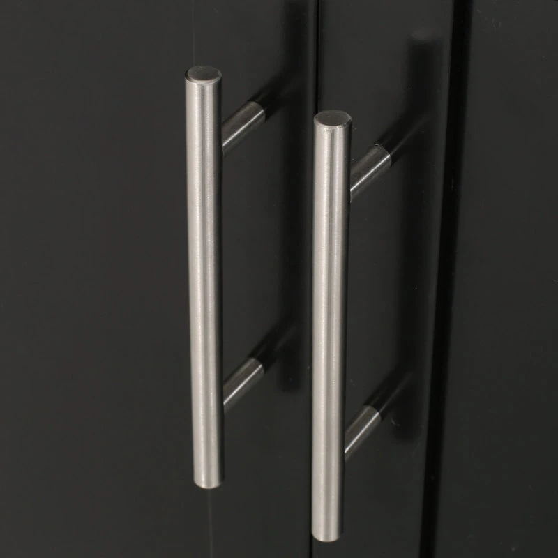 Negley Contemporary Kitchen Cart With Wheels, Black + Natural 8 Negley Contemporary Kitchen Cart With Wheels, Black + Natural - Image 6