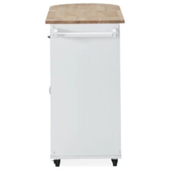 Chloe Kitchen Cart With Wheels, White And Natural -Kitchen Storage Store 545117280f905af2 6090 w800 h800 b1 p0
