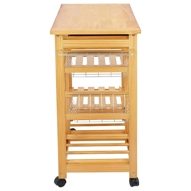 Multi Functional Rolling Wooden Storage Trolley 5 Multi Functional Rolling Wooden Storage Trolley - Image 3