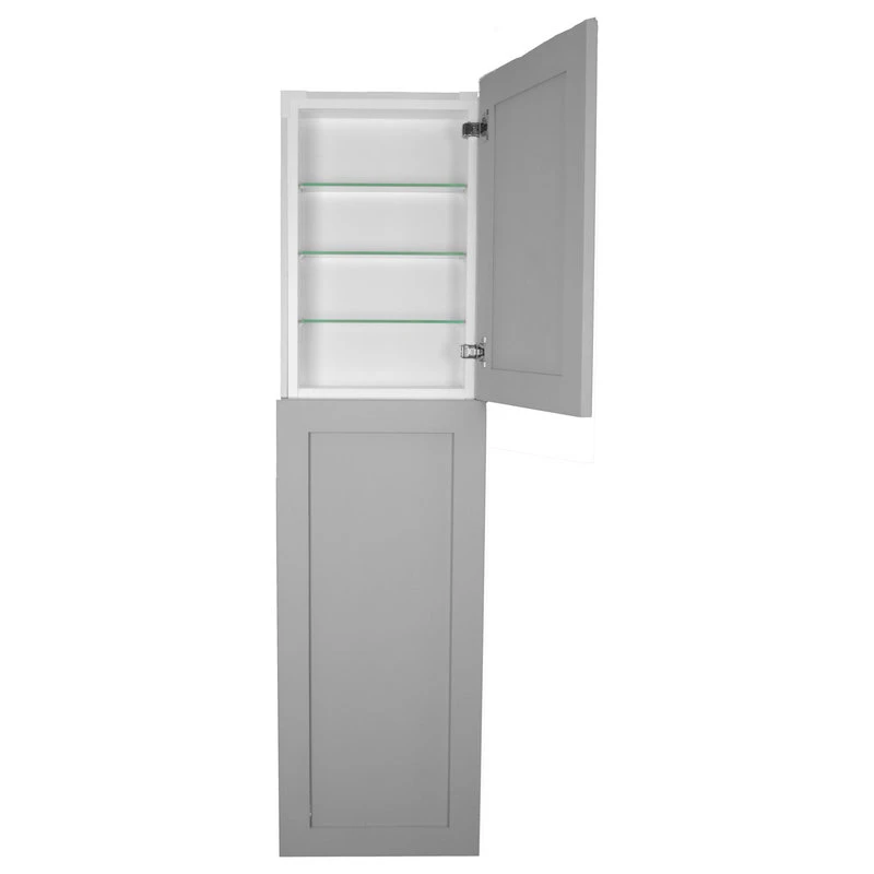 Fruitville Shaker Style Frameless Recessed Wood Pantry Cabinet, 14x44, Primed Gr 6 Fruitville Shaker Style Frameless Recessed Wood Pantry Cabinet, 14x44, Primed Gr - Image 4