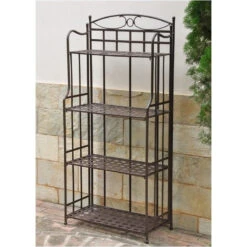 Pemberly Row Outdoor Iron Bakers Rack -Kitchen Storage Store 56b138320be61b1f 6003 w800 h800 b1 p0