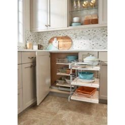 Steel 3-Tier Pull Out Solid Bottom Organizer For Blind Corner Cabinet, 15" -Kitchen Storage Store 5751b039025859d1 8035 w800 h800 b0 p0