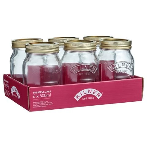Kilner - Genuine Preserve Jars 500ml Set 6pce 3 Kilner - Genuine Preserve Jars 500ml Set 6pce