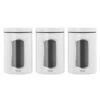 Brabantia - Window Canister White 1.4L Set 3pce -Kitchen Storage Store 588878 Large