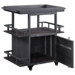 ACME Cargo Serving Cart, Antique Walnut & Gunmetal -Kitchen Storage Store 5901b50e0dfa73b4 0689 w800 h800 b1 p0
