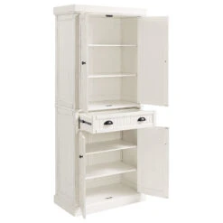 Traditional Tall Pantry Cabinet, 2 Cabinets & Center Drawer, Distressed White 10 Traditional Tall Pantry Cabinet, 2 Cabinets & Center Drawer, Distressed White -Kitchen Storage Store 5a01538d02a3a27d 1442 w800 h800 b1 p0