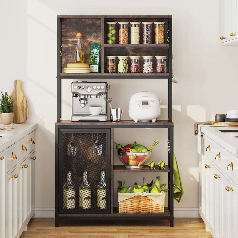 Tribesigns Bakers Rack Hutch, Kitchen Rack With Wine Cabinet And Glass Holder 4 Tribesigns Bakers Rack Hutch, Kitchen Rack With Wine Cabinet And Glass Holder - Image 2