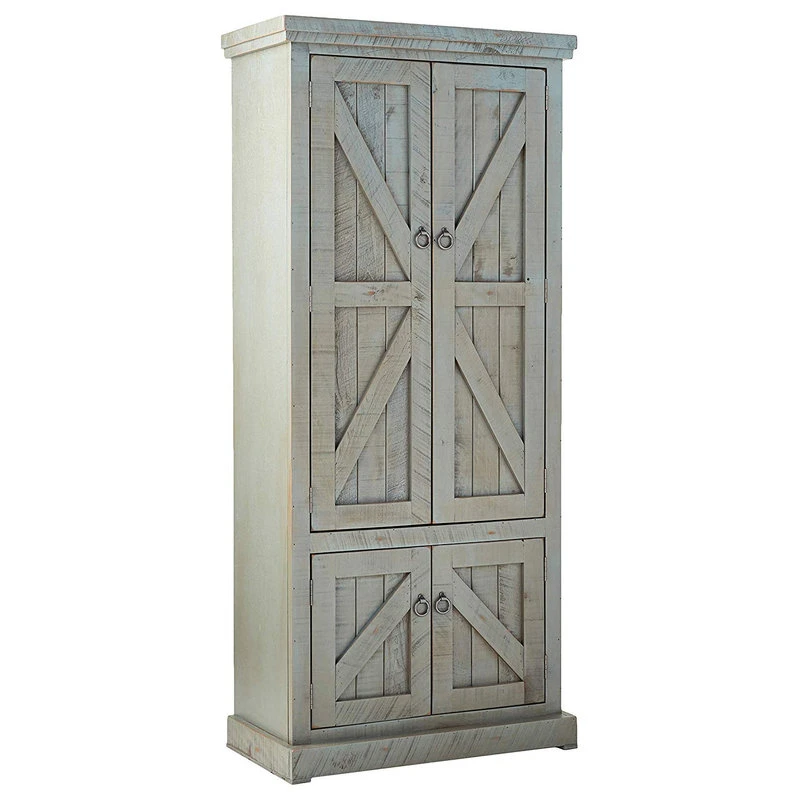 Rustic Pantry Cabinet, Engineered Wood With X Patterned Doors, Dark Blue 3 Rustic Pantry Cabinet, Engineered Wood With X Patterned Doors, Dark Blue