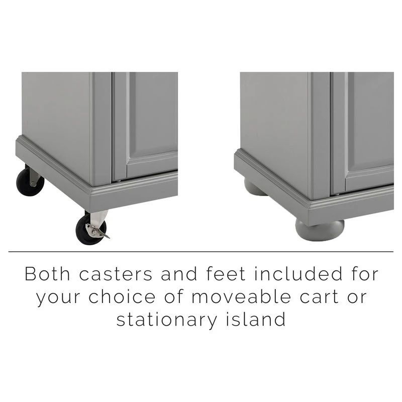 Crosley Solid Granite Top Kitchen Cart/Island, Vintage Grey 8 Crosley Solid Granite Top Kitchen Cart/Island, Vintage Grey - Image 6