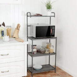 Costway 4-Tier Baker's Rack Microwave Oven Stand Shelves Storage Rack Organizer 9 Costway 4-Tier Baker's Rack Microwave Oven Stand Shelves Storage Rack Organizer -Kitchen Storage Store 5ee1d2d90c2c7f74 4966 w800 h800 b0 p0