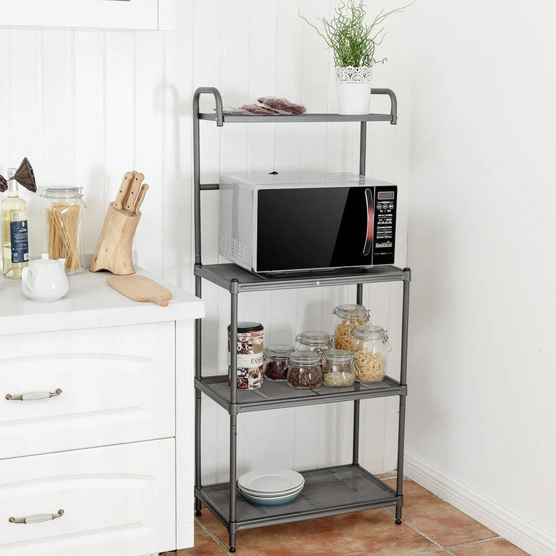 Costway 4-Tier Baker's Rack Microwave Oven Stand Shelves Storage Rack Organizer 5 Costway 4-Tier Baker's Rack Microwave Oven Stand Shelves Storage Rack Organizer - Image 3