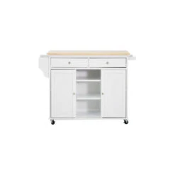 Baxton Studio Meryland White Modern Kitchen Island Cart