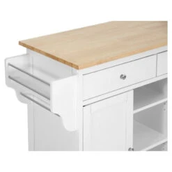 Baxton Studio Meryland White Modern Kitchen Island Cart -Kitchen Storage Store 62e1e64e0a1c7127 8914 w800 h800 b0 p0