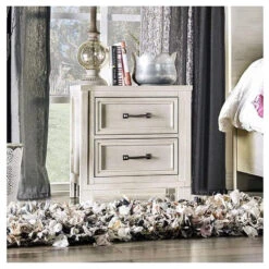 Transitional Nightstand, 2 Storage Drawers And USB Charging Port, Antique White 10 Transitional Nightstand, 2 Storage Drawers And USB Charging Port, Antique White -Kitchen Storage Store 66d142500128d4a9 2569 w800 h800 b1 p0