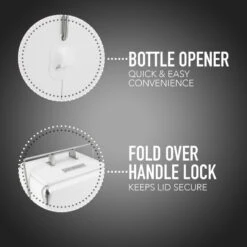 Permasteel 14 Quart Portable Picnic Cooler, White -Kitchen Storage Store 67c129bd0102c593 0009 w800 h800 b0 p0