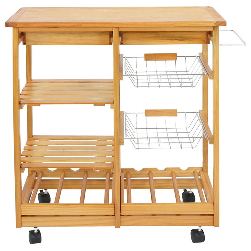 Multi Functional Rolling Wooden Storage Trolley 4 Multi Functional Rolling Wooden Storage Trolley - Image 2