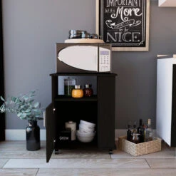 Munich Lower Microwave Pantry Cabinet, Black Wengue -Kitchen Storage Store 681128d702c5891d 2151 w800 h800 b0 p0