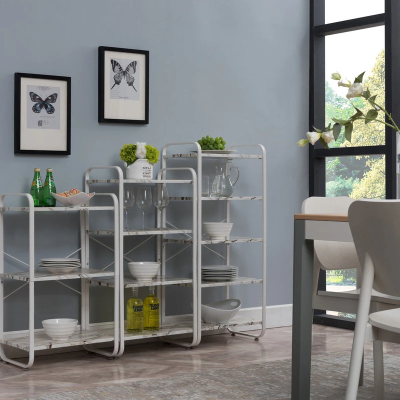 Liese White Transitional Freestanding 5 Tier Storage Organizer Unit 6 Liese White Transitional Freestanding 5 Tier Storage Organizer Unit - Image 4