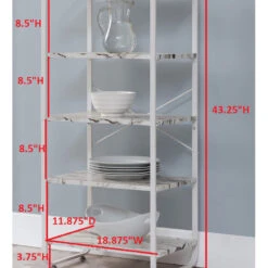 Liese White Transitional Freestanding 5 Tier Storage Organizer Unit 8 Liese White Transitional Freestanding 5 Tier Storage Organizer Unit -Kitchen Storage Store 69111a8a0a9dc060 7842 w800 h800 b0 p0