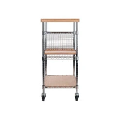 Madera Utility Kitchen Cart, Bamboo And Chrome -Kitchen Storage Store 6b4109600bbd628b 5564 w800 h800 b1 p0