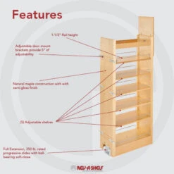 Wood Tall Cabinet Pull Out Pantry Organizer With Soft Close, 11" 15 Wood Tall Cabinet Pull Out Pantry Organizer With Soft Close, 11" -Kitchen Storage Store 6b9103a20fb3f49c 8041 w800 h800 b0 p0