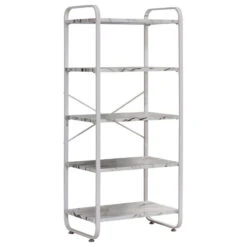 Liese White Transitional Freestanding 5 Tier Storage Organizer Unit