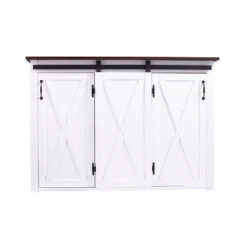 Lenton Barn-Door Kitchen Island, Dark Brown And White -Kitchen Storage Store 6e517d170dc59374 1206 w800 h800 b1 p0