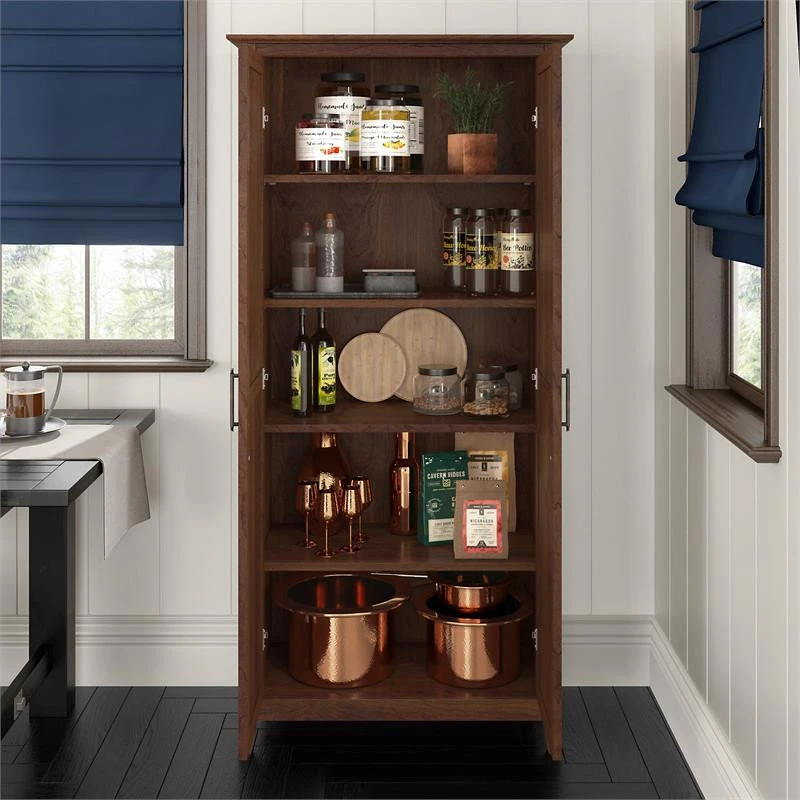 Key West Kitchen Pantry Cabinet In Cherry - Engineered Wood 5 Key West Kitchen Pantry Cabinet In Cherry - Engineered Wood - Image 3