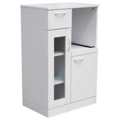 Goblin Kitchen Storage Pantry Cabinet With Adjustable Shelves, White Wood