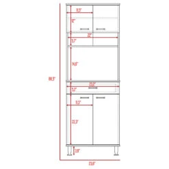 FM FURNITURE Bay Area Pantry, White -Kitchen Storage Store 72910c8903515873 1831 w800 h800 b1 p0