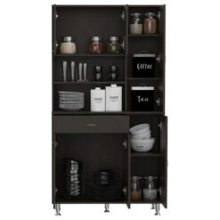 Helis 90 Pantry Cabinet Black Wengue -Kitchen Storage Store 7301bf2802fe249f 4012 w800 h800 b1 p0
