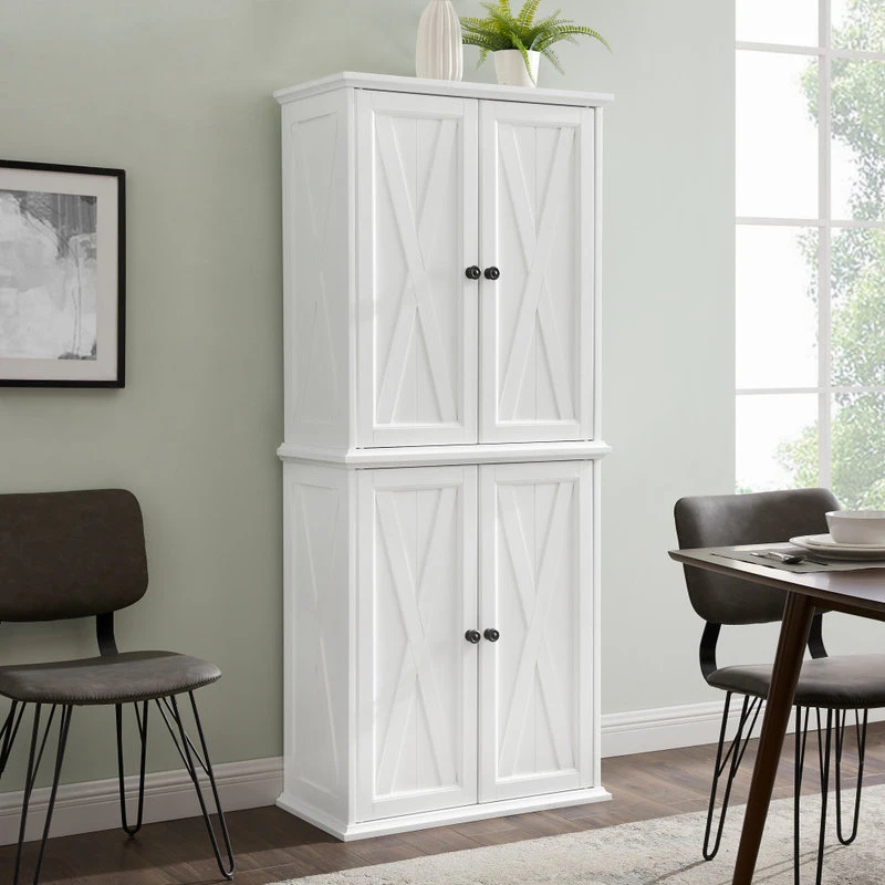Crosley Clifton Tall Pantry Distressed White 2 Stackable Pantries 9 Crosley Clifton Tall Pantry Distressed White 2 Stackable Pantries - Image 7