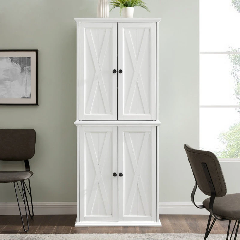 Crosley Clifton Tall Pantry Distressed White 2 Stackable Pantries 10 Crosley Clifton Tall Pantry Distressed White 2 Stackable Pantries - Image 8