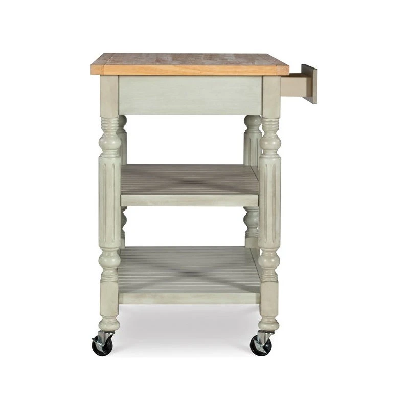 Riverbay Furniture Wood Kitchen Cart In Gray 7 Riverbay Furniture Wood Kitchen Cart In Gray - Image 5