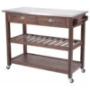 Offex Sonoma Kitchen Cart With Stainless Steel Top, Chestnut Wire-Brush -Kitchen Storage Store 765116040e3e9cd6 1730 w800 h800 b1 p0
