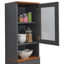 63" Tall Open Shelf Enclosed Storage Kitchen Pantry, Gray-Oak 8 63" Tall Open Shelf Enclosed Storage Kitchen Pantry, Gray-Oak -Kitchen Storage Store 7671e49e0112b6ad 1910 w800 h800 b1 p0