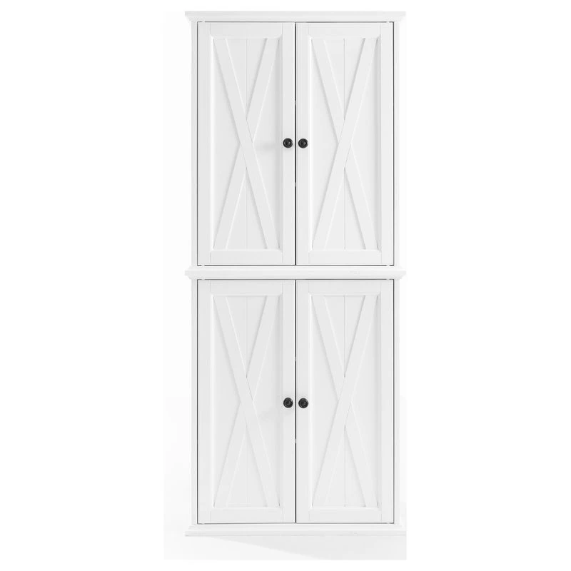 Crosley Clifton Tall Pantry Distressed White 2 Stackable Pantries 5 Crosley Clifton Tall Pantry Distressed White 2 Stackable Pantries - Image 3
