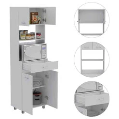 FM FURNITURE Auburn Microwave Pantry Cabinet, White -Kitchen Storage Store 78811f3003515875 1831 w800 h800 b1 p0