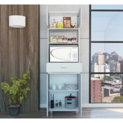 FM FURNITURE Auburn Microwave Pantry Cabinet, White -Kitchen Storage Store 78b189c103515877 1831 w800 h800 b0 p0