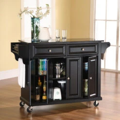 Crosley Solid Black Granite Top Kitchen Cart/Island, Black Finish 12 Crosley Solid Black Granite Top Kitchen Cart/Island, Black Finish -Kitchen Storage Store 7921b0e7064636b6 5443 w800 h800 b0 p0