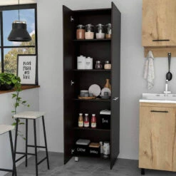 HomeRoots Thea Black Pantry Cabinet -Kitchen Storage Store 79b16763026c350a 2529 w800 h800 b0 p0
