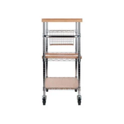 Madera Utility Kitchen Cart, Bamboo And Chrome -Kitchen Storage Store 7ee1a5360bbd628a 5564 w800 h800 b1 p0