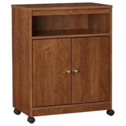 Altra Furniture Landry Microwave Cart In Bank Alder -Kitchen Storage Store 8061395b07e55957 5383 w800 h800 b1 p0