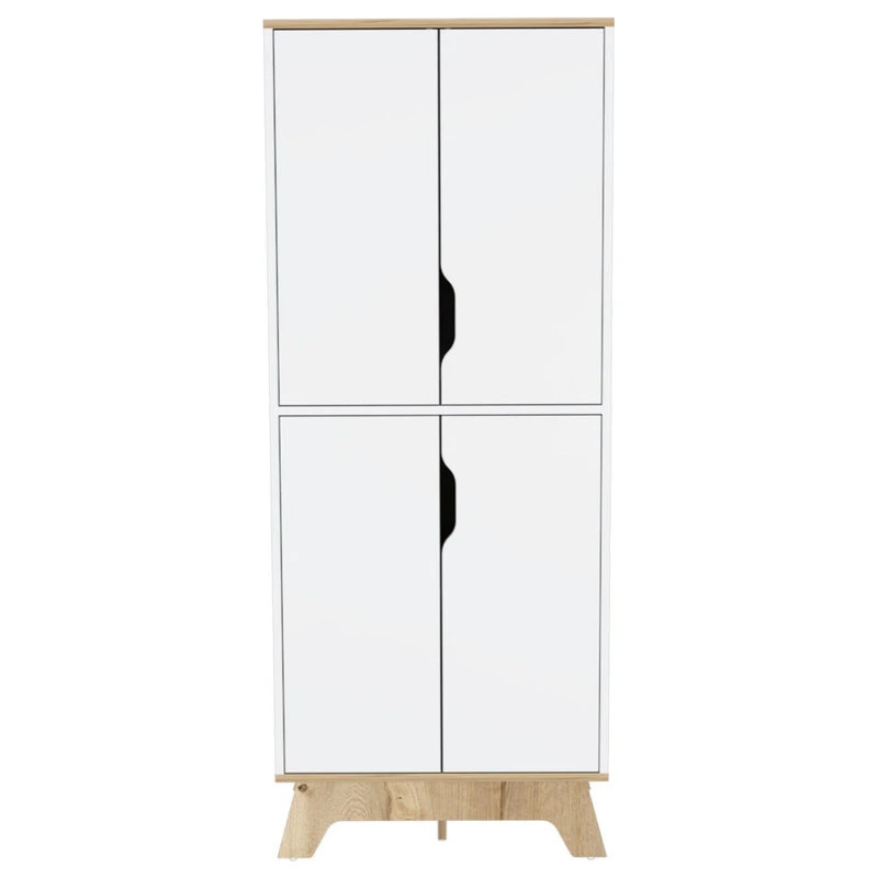 FM FURNITURE Zurich Double Kitchen Pantry Light Oak-White 3 FM FURNITURE Zurich Double Kitchen Pantry Light Oak-White